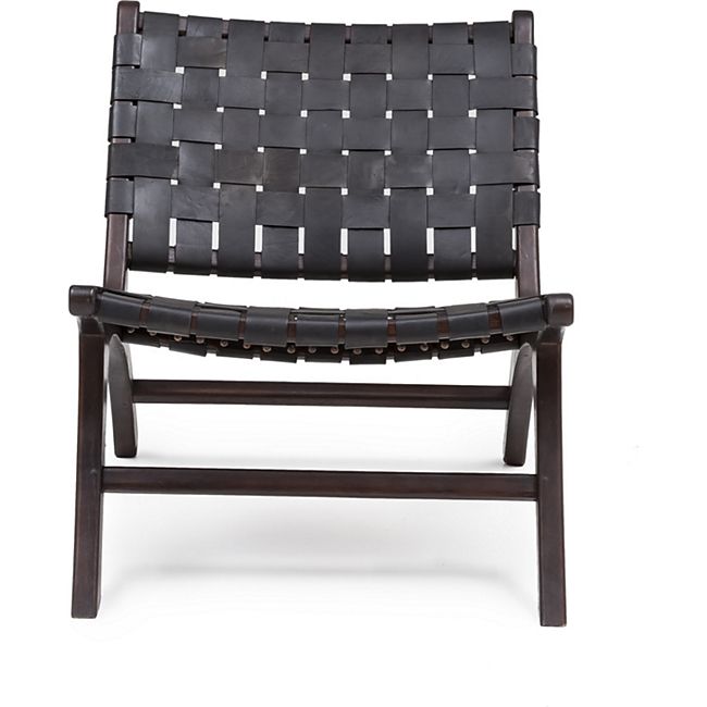 Design Lounge Sessel Teak Holz Leder Stuhl Clubsessel Relaxsessel Unikat Schwarz Online Kaufen Bei Netto